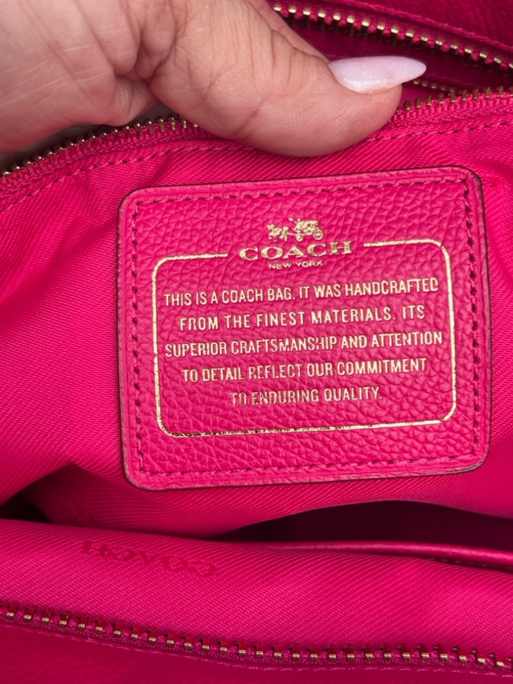 RARE COACH “Pink Ruby” Tatum Shoulder Tote - Picture 14 of 15
